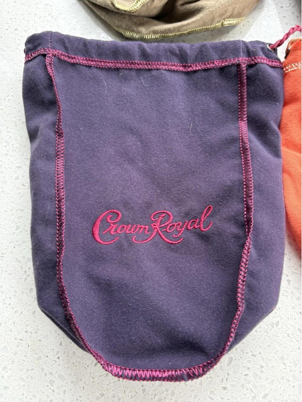 Lot of 6 Crown Royal Bags Variety of Colors Purple Green Vanilla Peach Caramel - Picture 3 of 16